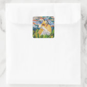Foxy-Collage Quadratischer Aufkleber (Tasche)