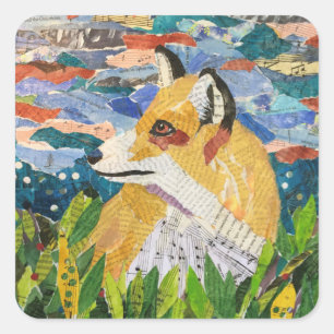 Foxy-Collage Quadratischer Aufkleber
