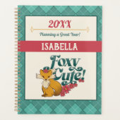 Foxy Cute!–mit Blumen benutzerdefinierter Name Planer (Vorderseite)