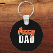 Foxy Dad Shirt Funny Father Gift Cute Fox Cartoon  Schlüsselanhänger (Vorderseite)
