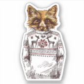 Foxy Dressed Fox Aufkleber (Vorderseite)