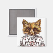 Foxy Dressed Fox Magnet (Vorderseite/Rückseite)