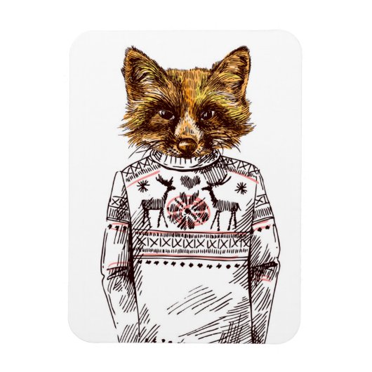 Foxy Dressed Fox Magnet (Vertikal)