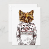 Foxy Dressed Fox Postkarte (Vorne/Hinten)