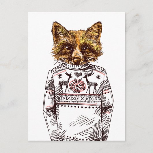 Foxy Dressed Fox Postkarte (Vorderseite)