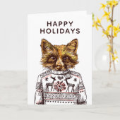 Foxy Dressed Fox | Text hinzufügen Karte (Gelbe Blume)