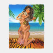 Foxy Dschungel-Ringkämpfer Fleecedecke (Vorderseite)