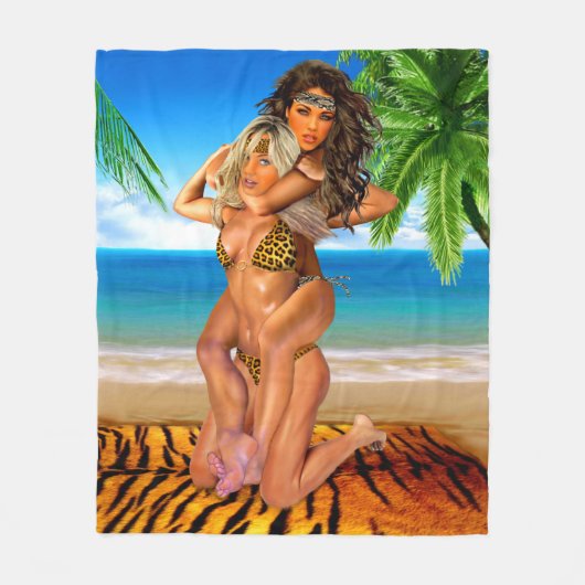 Foxy Dschungel-Ringkämpfer Fleecedecke (Vorderseite)