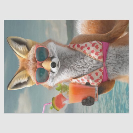 Foxy Felicia, Fruchtgetränk auf Vaca Seidenpapier (Vorderseite)