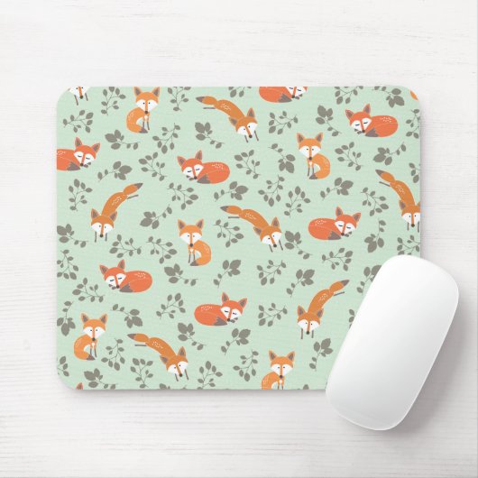 Foxy Floral Pattern Mousepad (Mit Mouse)