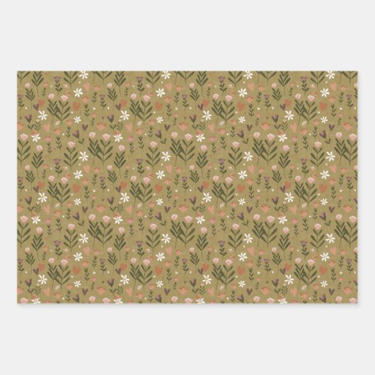Foxy Florals Gift Wrap Geschenkpapier Set (Vorderseite 3)