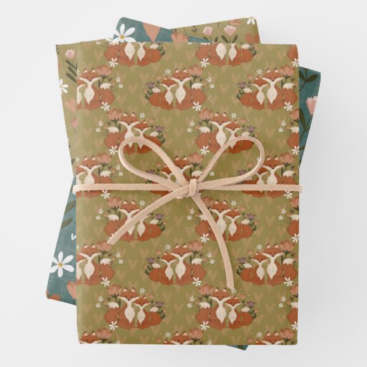 Foxy Florals Gift Wrap Geschenkpapier Set (Beispiel)