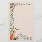 Foxy Forest Christmas 8,5"l x 5,5"w Stationery Briefpapier (Vorderseite)