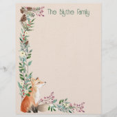 Foxy Forest Christmas 8,5" x 11" Stationery Briefbogen (Vorderseite)