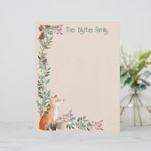 Foxy Forest Christmas 8,5" x 11" Stationery Briefbogen (Stehend Vorderseite)