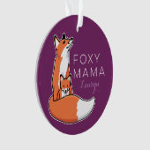 Foxy Fox Mama mit Baby, Personalisiert Ornament (Vorderseite)