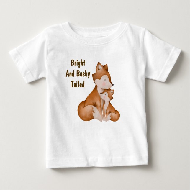 Foxy Fox mit Mutter Baby T-shirt (Vorderseite)