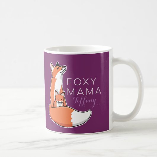 Foxy Fox-Mutter mit dem Baby, personalisiert Kaffeetasse (Rechts)