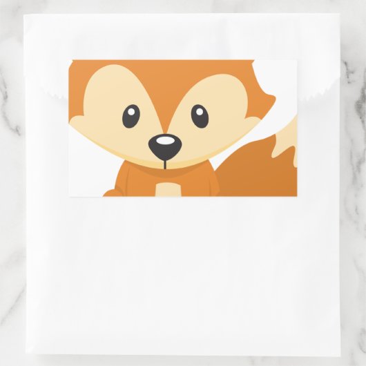 Foxy fox rechteckiger aufkleber (Tasche)