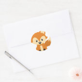 Foxy fox runder aufkleber (Umschlag)