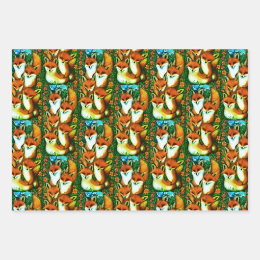 Foxy Fun Geschenkpapier Set (Vorderseite 2)