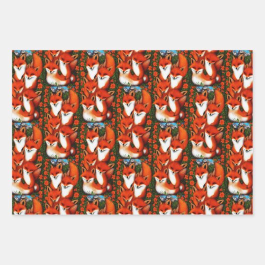 Foxy Fun Geschenkpapier Set (Vorderseite)