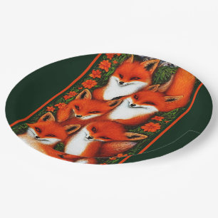 Foxy Fun Green Pappteller