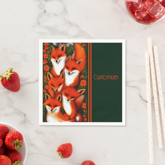 Foxy Fun Green Serviette (Beispiel)