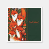 Foxy Fun Green Serviette (Vorderseite)