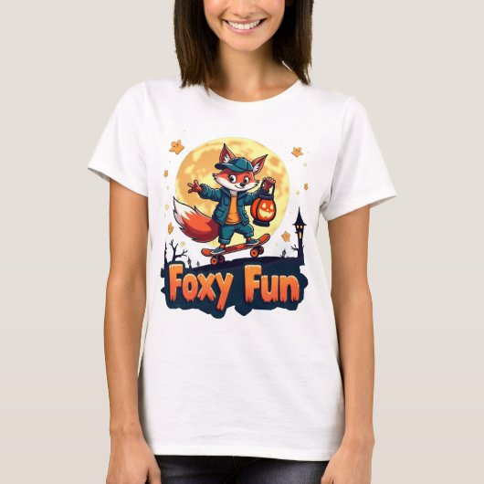 Foxy Fun Halloween Skate T-Shirt (Vorderseite)
