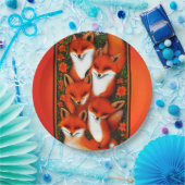 Foxy Fun Orange Pappteller (Party)