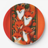 Foxy Fun Orange Pappteller (Vorderseite)