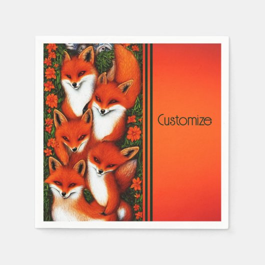 Foxy Fun Orange Serviette (Vorderseite)