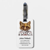 Foxy gekleideter Fox | addieren Ihren Namen Gepäckanhänger (Rückseite vertikal)