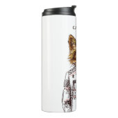 Foxy gekleideter Fox | addieren Ihren Namen Thermosbecher (Nach links gedreht)