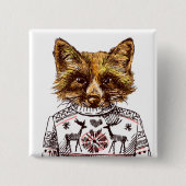 Foxy gekleideter Fox Button (Vorderseite)