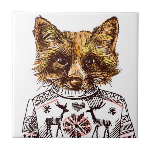 Foxy gekleideter Fox Fliese (Vorderseite)