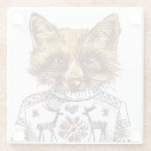 Foxy gekleideter Fox Glasuntersetzer (Rückseite)