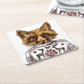 Foxy gekleideter Fox Rechteckiger Pappuntersetzer (angewinkelt)