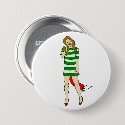 Foxy Girl Button (Vorne & Hinten)