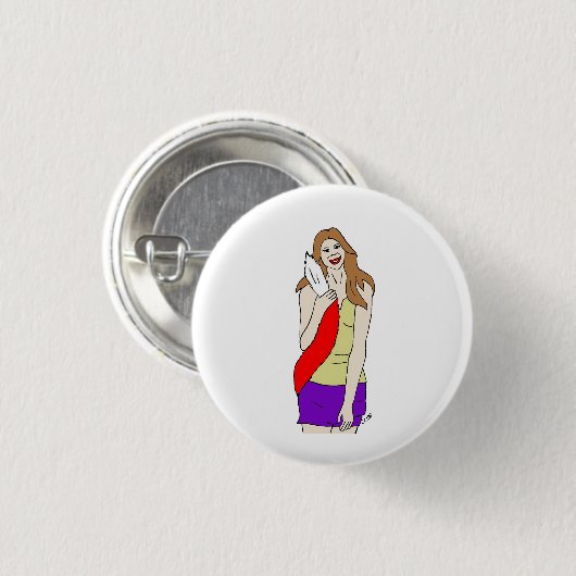 Foxy Girl Button (Vorne & Hinten)
