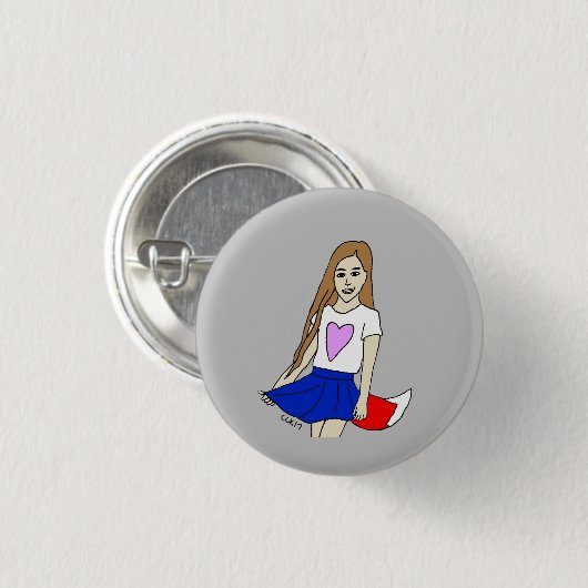 Foxy Girl Button (Vorne & Hinten)