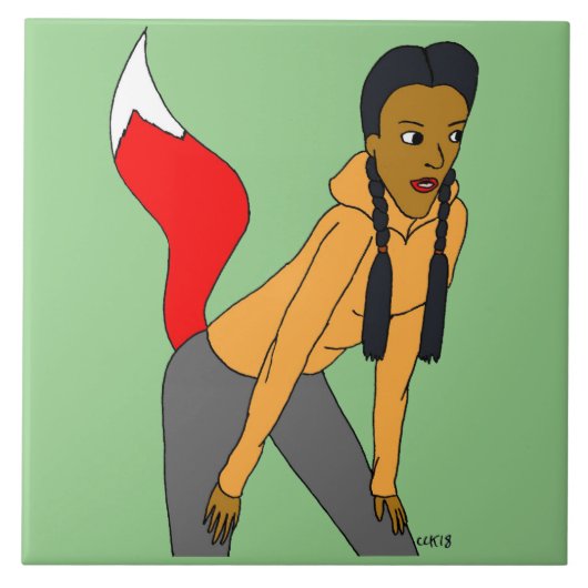 Foxy Girl Fliese (Vorderseite)