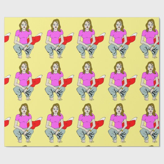Foxy Girl Geschenkpapier (Flach)