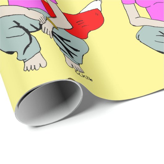 Foxy Girl Geschenkpapier (Rolleneckpunkt)