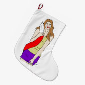 Foxy Girl Großer Weihnachtsstrumpf (Vorderansicht (hängend))