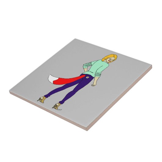 Foxy Girl Keramik Fliese (Seite)