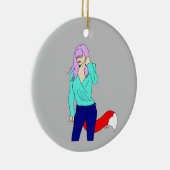 Foxy Girl Keramik Ornament (Rechts)
