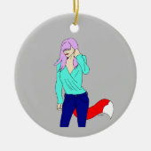 Foxy Girl Keramik Ornament (Vorne)