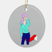 Foxy Girl Keramik Ornament (Links)